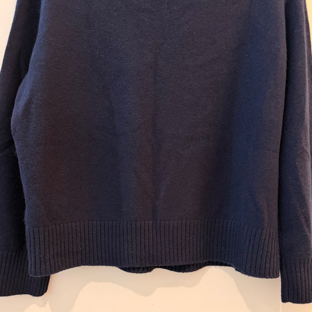 Quince Mongolian Cashmere Oversized Crewneck Sweater Navy Small NWOT - Picture 8 of 12